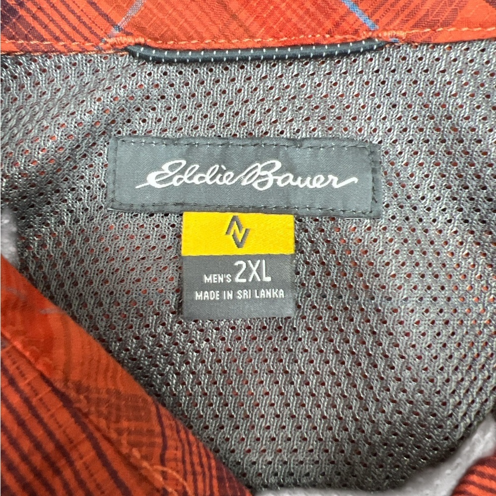 Eddie Bauer Men's Rust Plaid Button Down Shirt - Picture 6 of 7